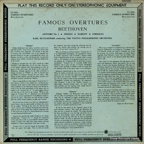 MUNCHINGER, KARL famous overtures...beethoven CS6053