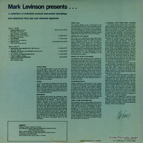 V/A mark levinson presents... RTS-1