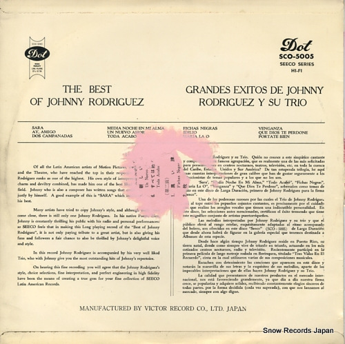 RODRIGUEZ, JOHNNY grandes exitos de johnny rodriguez y su trio SCO-5005