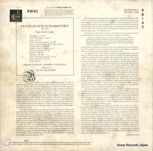 DESORMIERE, ROGER tchaikovsky; the swan lake op.20 P-8142