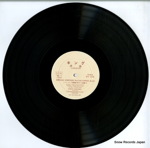 ANSERMET, ERNEST sibelius; symphony no.4 in a minor op.63 SLC1338