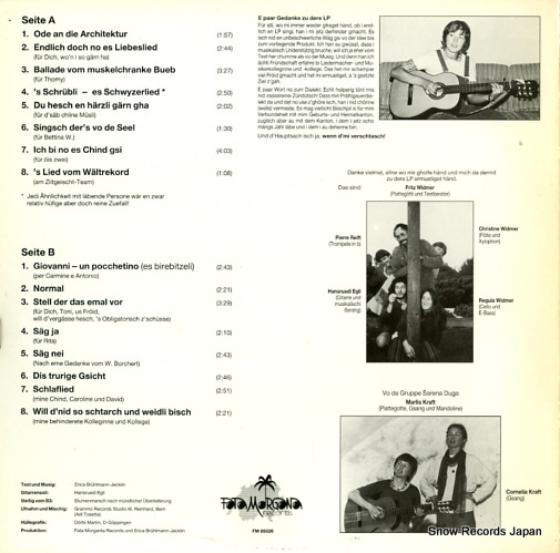 BRUHLMANN-JACKLIN, ERICA wenn d' mi verschtasch FM85026