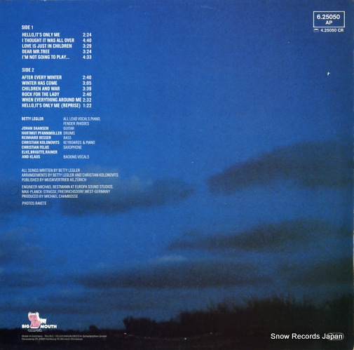 LEGLER, BETTY sings 6.25050