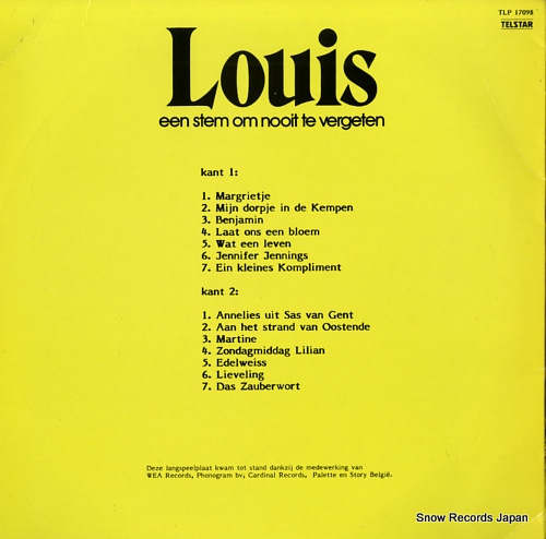 NEEFS, LOUIS louis een stem om nooit te vergeten TLP17098