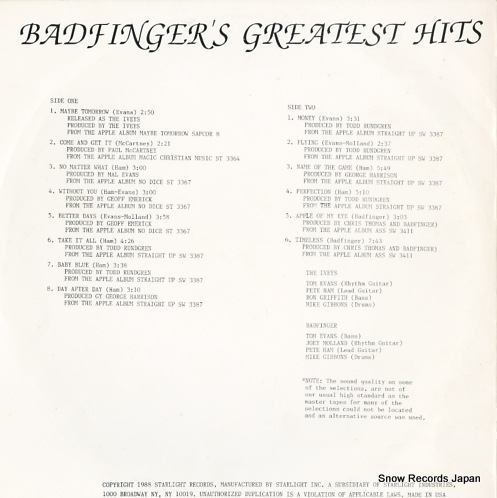 BADFINGER badfinger's greatest hits SL87006