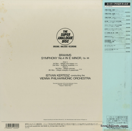 KERTESZ, ISTVAN brahms; symphony no.4 in e minor KIJC-9016