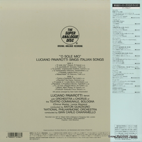 PAVAROTTI, LUCIANO o sole mio / luciano pavarotti sings italian songs KIJC9230