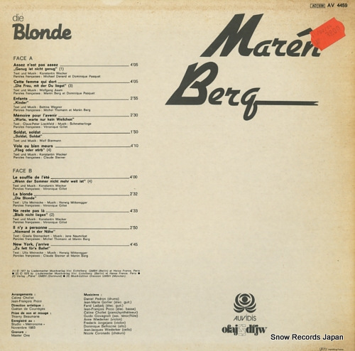 BERG, MAREN die blonde AV4459