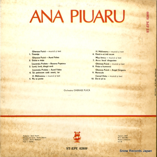 PIUARU, ANA romante si melodii indragite ST-EPE02809