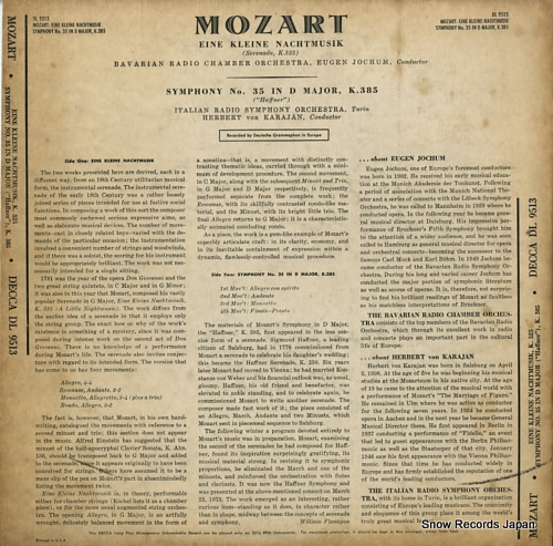JOCHUM, EUGEN mozart; symphony no.35 in d major 