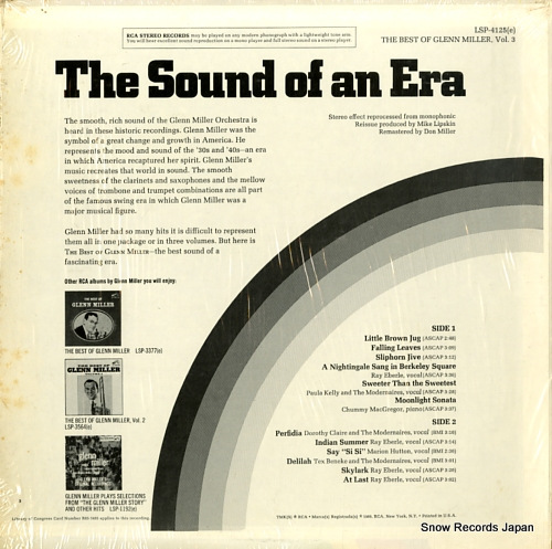 MILLER, GLENN the best of glenn miller vol.3 LSP-4125(E)