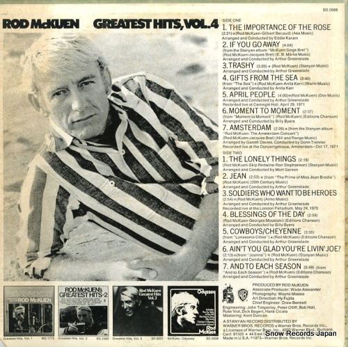 MCKUEN, ROD greatest hits, vol.4 BS2688