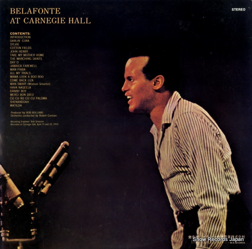 BELAFONTE, HARRY belafonte at carnegie hall RCA-5125