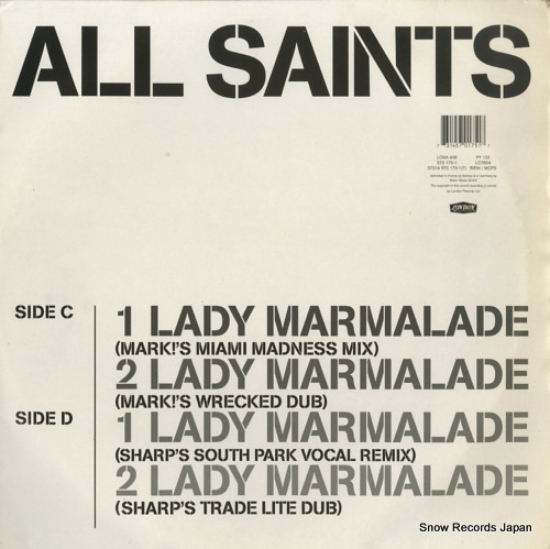 ALL SAINTS under the bridge / lady marmalade (remixed) LONX408