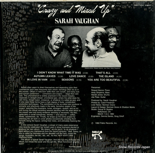 VAUGHAN, SARAH crazy and mixed up 2312-137
