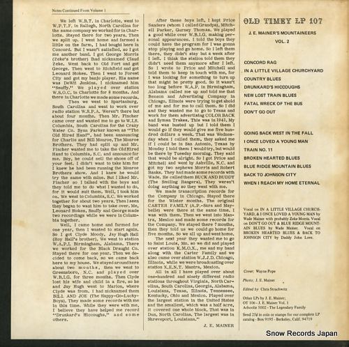 MAINER, J.E. j.e. mainer's mountaineers vol.2 OT107