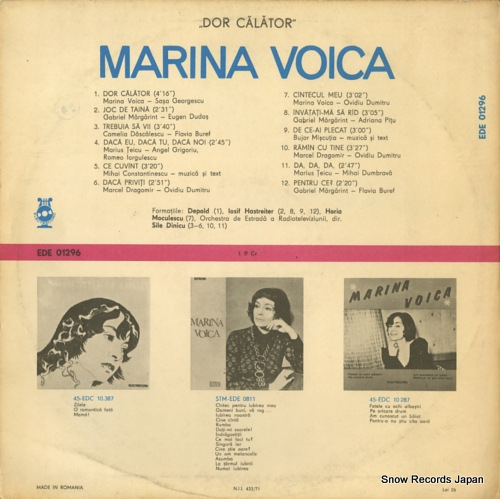 MARINA VOICA dor calator EDE01296