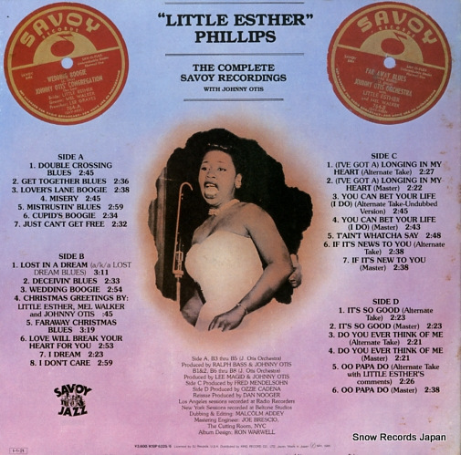 PHILLIPS, ESTHER the complete savoy recordings K18P6325