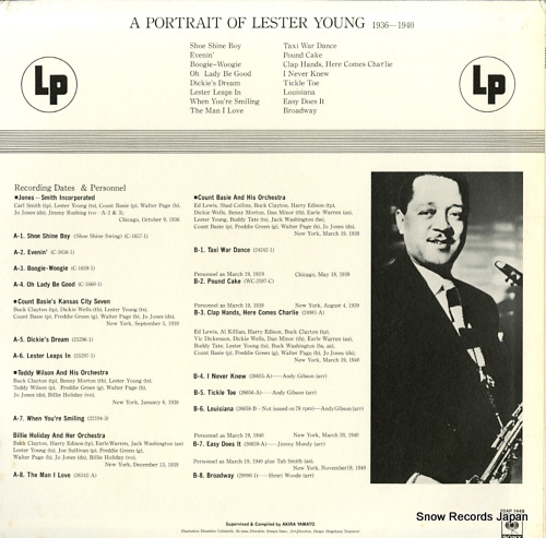YOUNG, LESTER a portrait of lester young 1936-1940 20AP1448