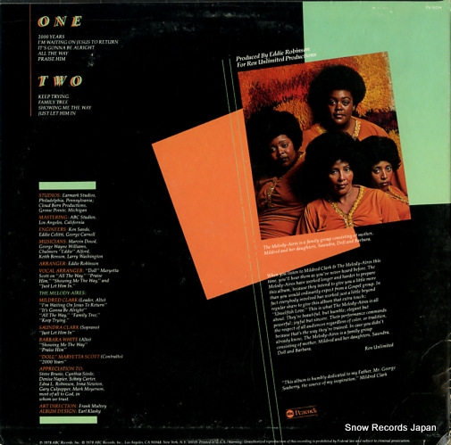 CLARK, MILDRED, AND THE MELODY-AIRES 2000 years PY-59234