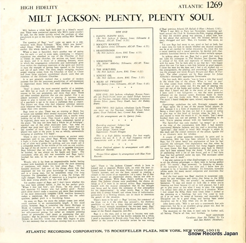 JACKSON, MILT plenty plenty soul P-4550A