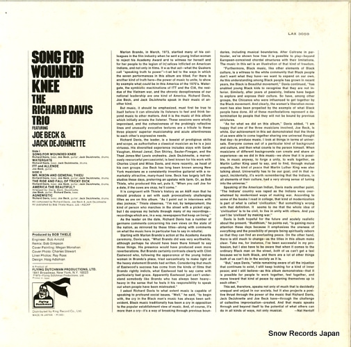 DAVIS, RICHARD song for wounded knee LAX3059