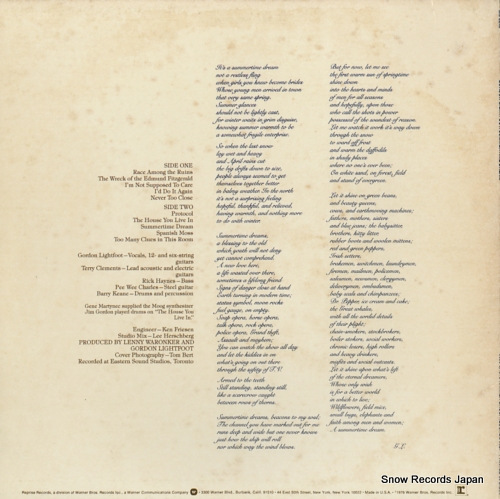 LIGHTFOOT, GORDON summertime dream MS2246