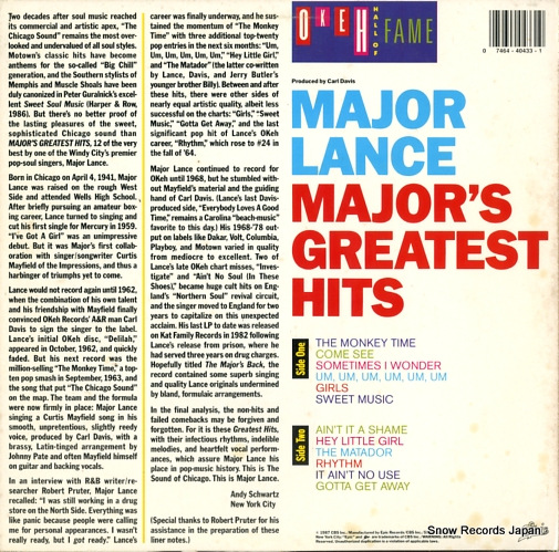 ᥸㡼 major's greatest hits PE40433