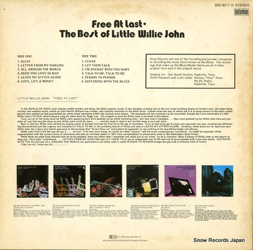 JOHN, LITTLE WILLIE free at last BID8017