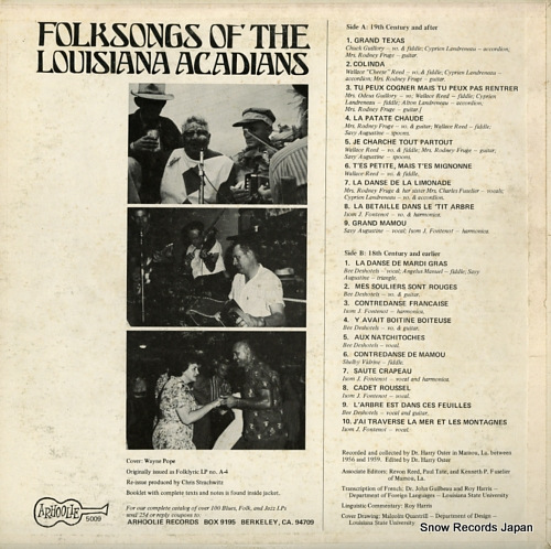 V/A folksongs of the louisiana acadians 5009