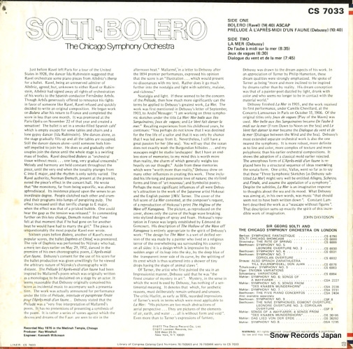 SOLTI, GEORG ravel; bolero CS7033