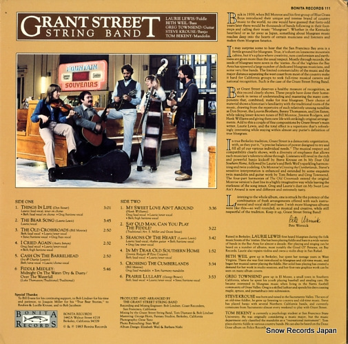 GRANT STREET STRING BAND grant street string band BONITA111