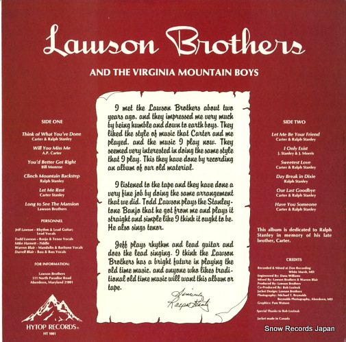 LAWSON BROTHERS, THE let me rest HT1001