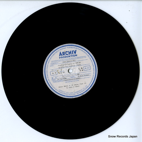 WALCHA, HELMUT bach; ptaludum und fuge/fantasie g-der/canzona d-moll LA-9
