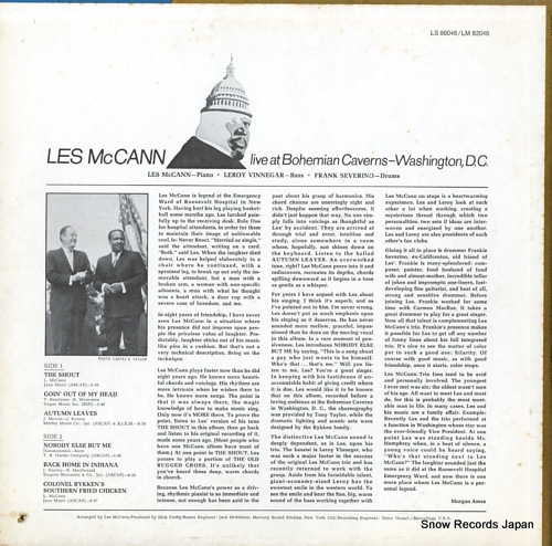MCMCANN, LES live at bohemian caverns washington d.c. LS86046
