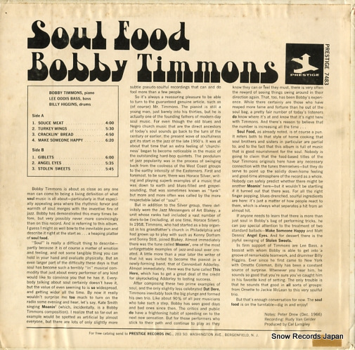 TIMMONS, BOBBY soul food PR7483/PRST7483