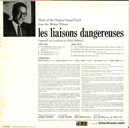 JORDAN, DUKE les liaisons dangereuses MP2341