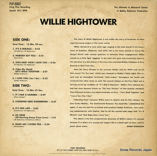 HIGHTOWER, WILLIE willie hightower PLP-6002