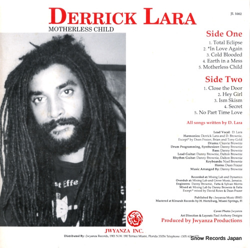 LARA, DERRICK motherless child JL1002