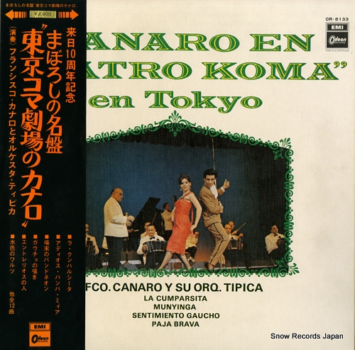 CANARO, FRANCISCO canaro en teatro koma en tokyo OR-8133