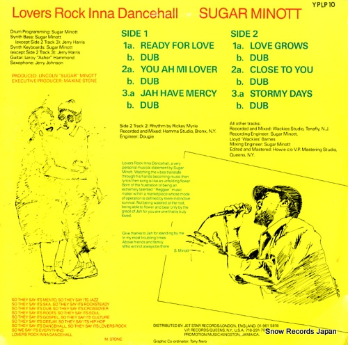 MINOTT, SUGAR lovers rock inna dancehall YPLP10 / LMLP10