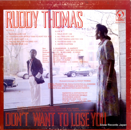 THOMAS, RUDDY don't want to lose you WENLP3034
