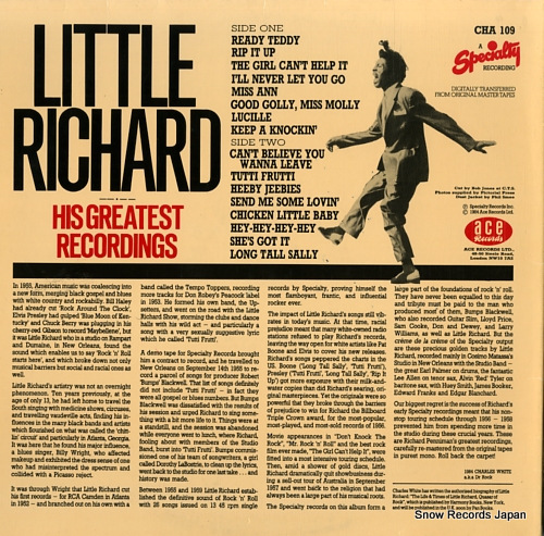 RICHARD, LITTLE his greatest recordings CHA-109