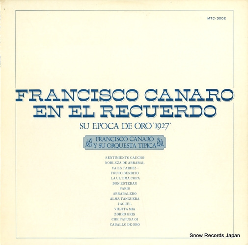 ե󥷥ʥ francisco canaro en el recuerdo MTC-3002