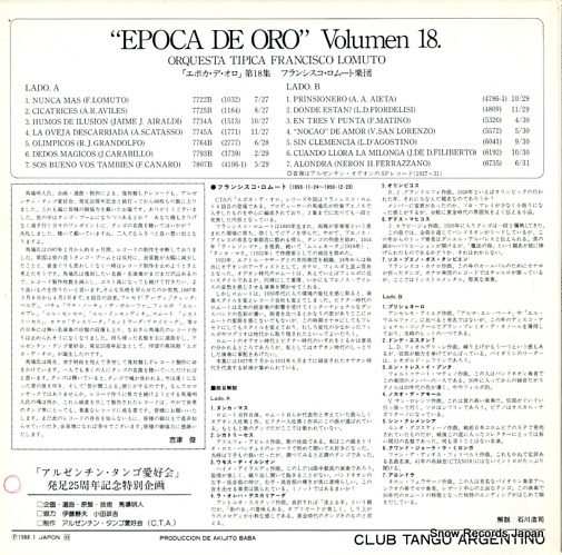 LOMUTO, FRANCISCO epoca de oro vol.18 CTA-5068