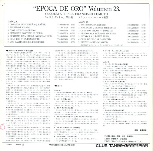 LOMUTO, FRANCISCO epoca de oro vol.23 CTA-5083