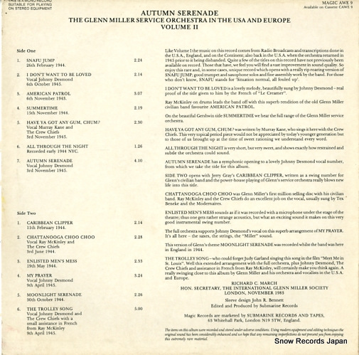GLENN MILLER SERVICE ORCHESTRA, THE the glenn miller service orchestra in the usa and europe vol.2 AWE9