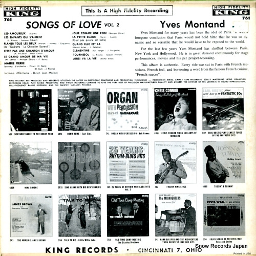 MONTAND, YVES songs of love vol.2 KING761
