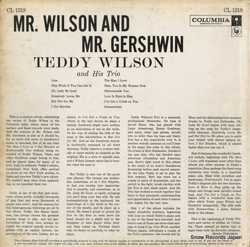 WILSON, TEDDY mr.wilson and mr. gershwin CL1318