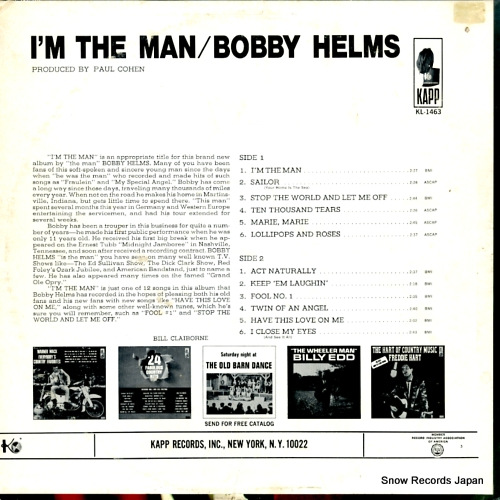 HELMS, BOBBY i'm the man KL-1463